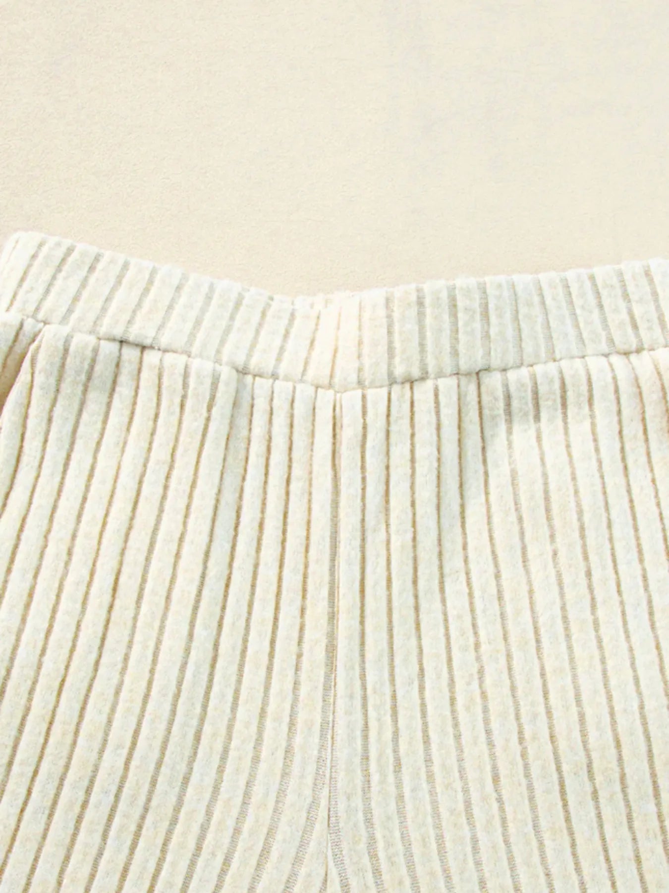 Ribbed Knit V-Neck Top and Pants Lounge Set