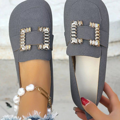 Decor Buckle Round Toe Slip-On