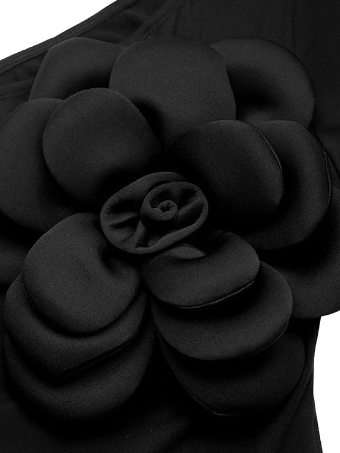 Flower Long Sleeve Single Shoulder Bodysuit