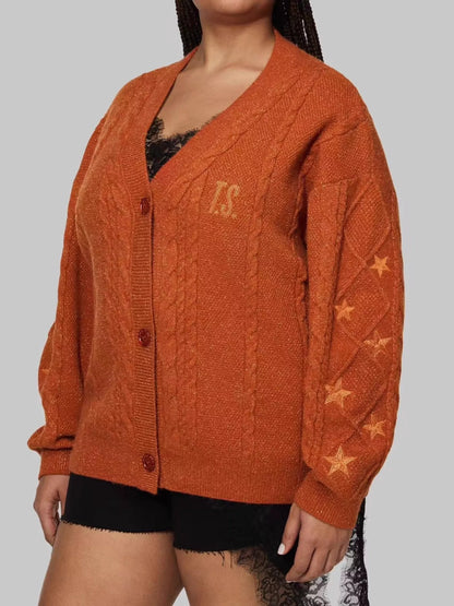 Cable Knit Button Up Cardigan