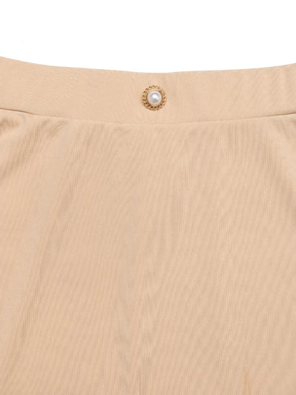Layered Midi Skirt with Contrast Hem Detail