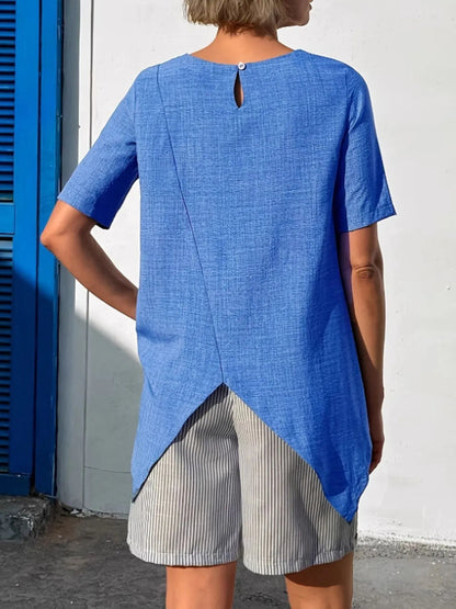 Asymmetric Hem Relaxed Fit T-Shirt