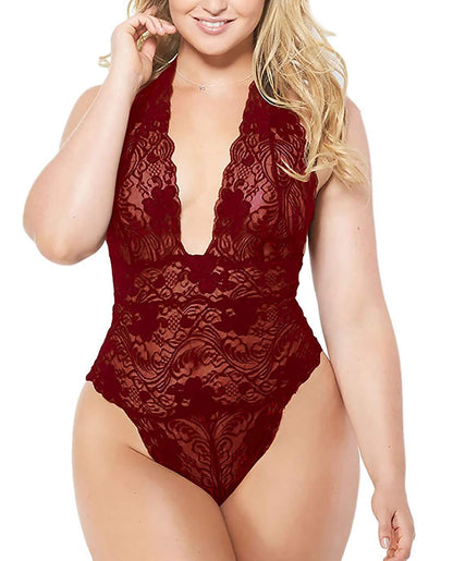 Plus Size Sexy Lingerie Women Lace Sexy Jumpsuit One-Piece Pajamas Nightdress Sexy Lingerie
