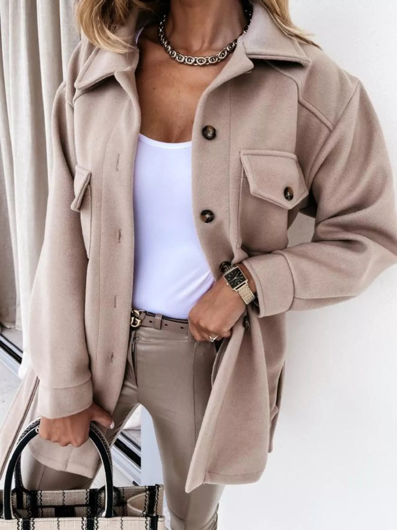 Button-Down Tie Waist Coat