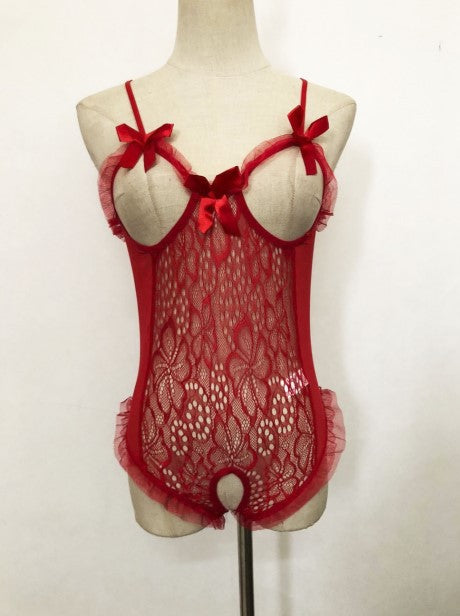 Sexy Lingerie Sexy Low-Cut One-Piece Sexy Suit Underwear Burgundy