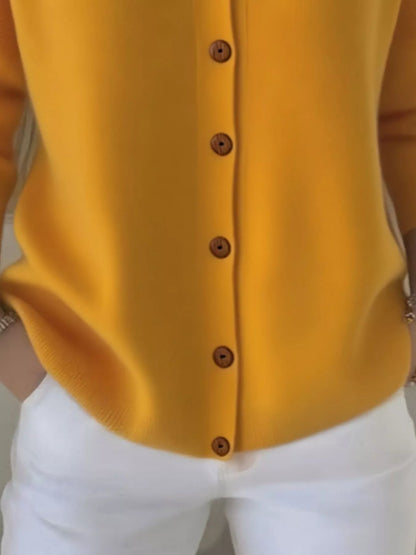 Full Size Hooded Button-Front Soft Knit Cardigan Plus Size