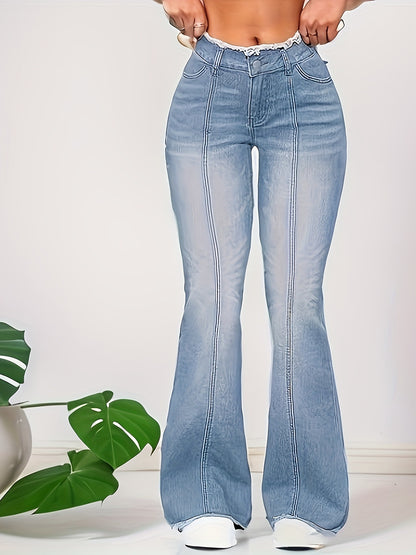 Real Shot Early Autumn Women Frayed Edge Cat Beard Hip Lifting Stretch Skinny Jeans Blue