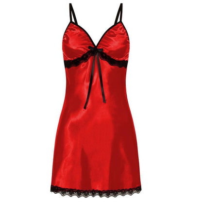 Sexy See-through Sexy Sleepwear Lace Slip Nightdress Multi-Color Optional Plus Size Pajamas Nightdress Red