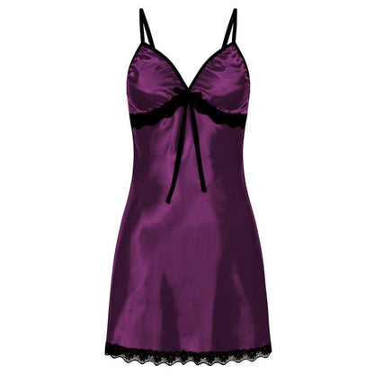 Sexy See-through Sexy Sleepwear Lace Slip Nightdress Multi-Color Optional Plus Size Pajamas Nightdress Purple