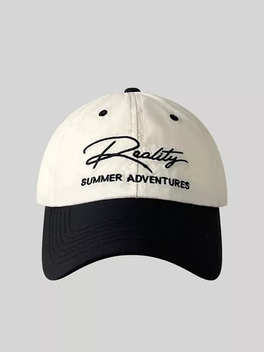 Letter Embroidered Adjustable Baseball Cap Black One Size