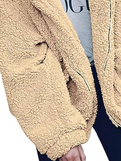 Full Size Cozy Fleece Zip Up Jacket Plus Size