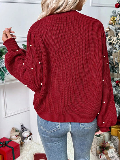 Pearl Embellished Button Up Cardigan