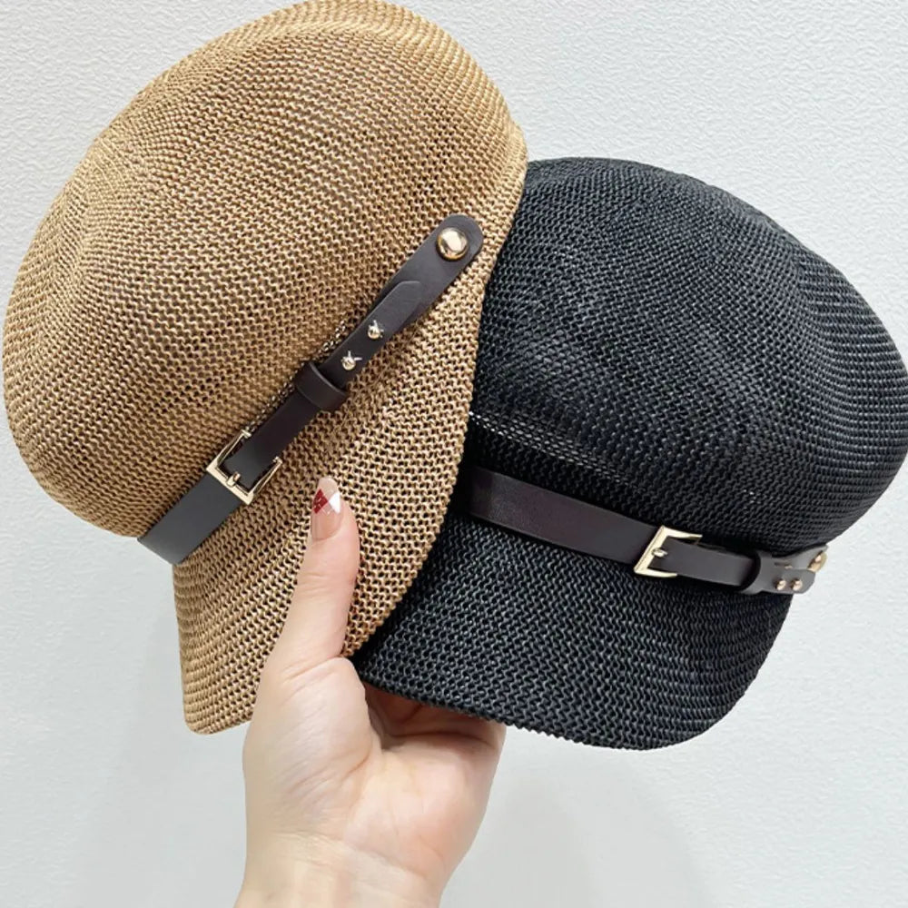Straw Woven Buckle Hat