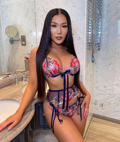 Printed Pattern Bikini Bow Sexy Lingerie