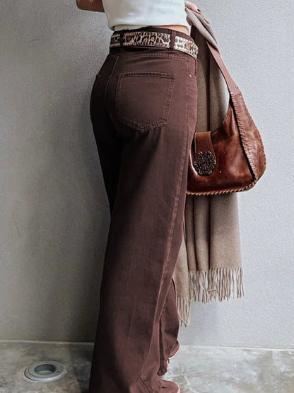 Wide Leg High Waist Denim Jeans