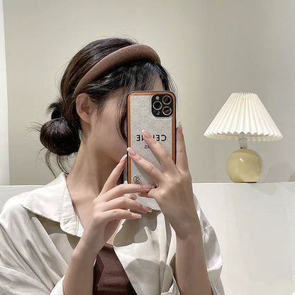Solid Color Knit Hair Headband Coffee Brown One Size