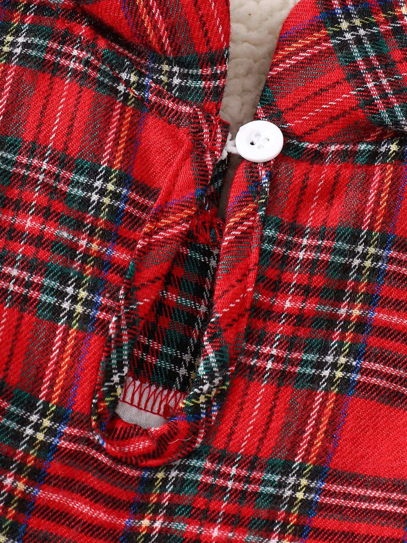 Children's Christmas Plaid Embroidered Smocked Dress