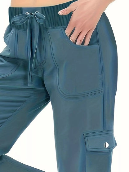 Relaxed Fit Active Pants with Drawstring Waist