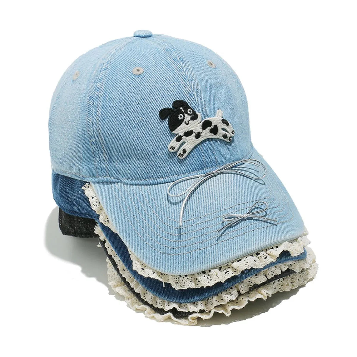 Dog Bow Adjustable Baseball Cap