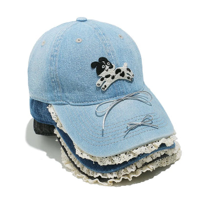 Dog Bow Adjustable Baseball Cap