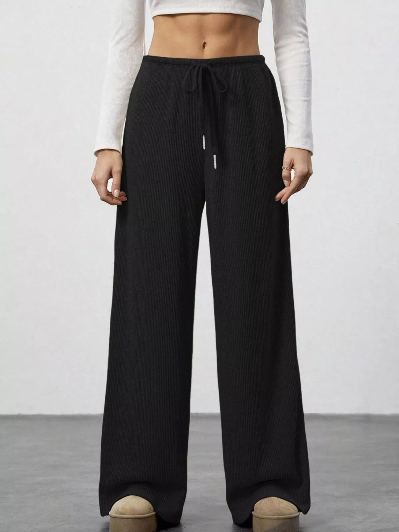Relaxed Fit Wide Leg Pants