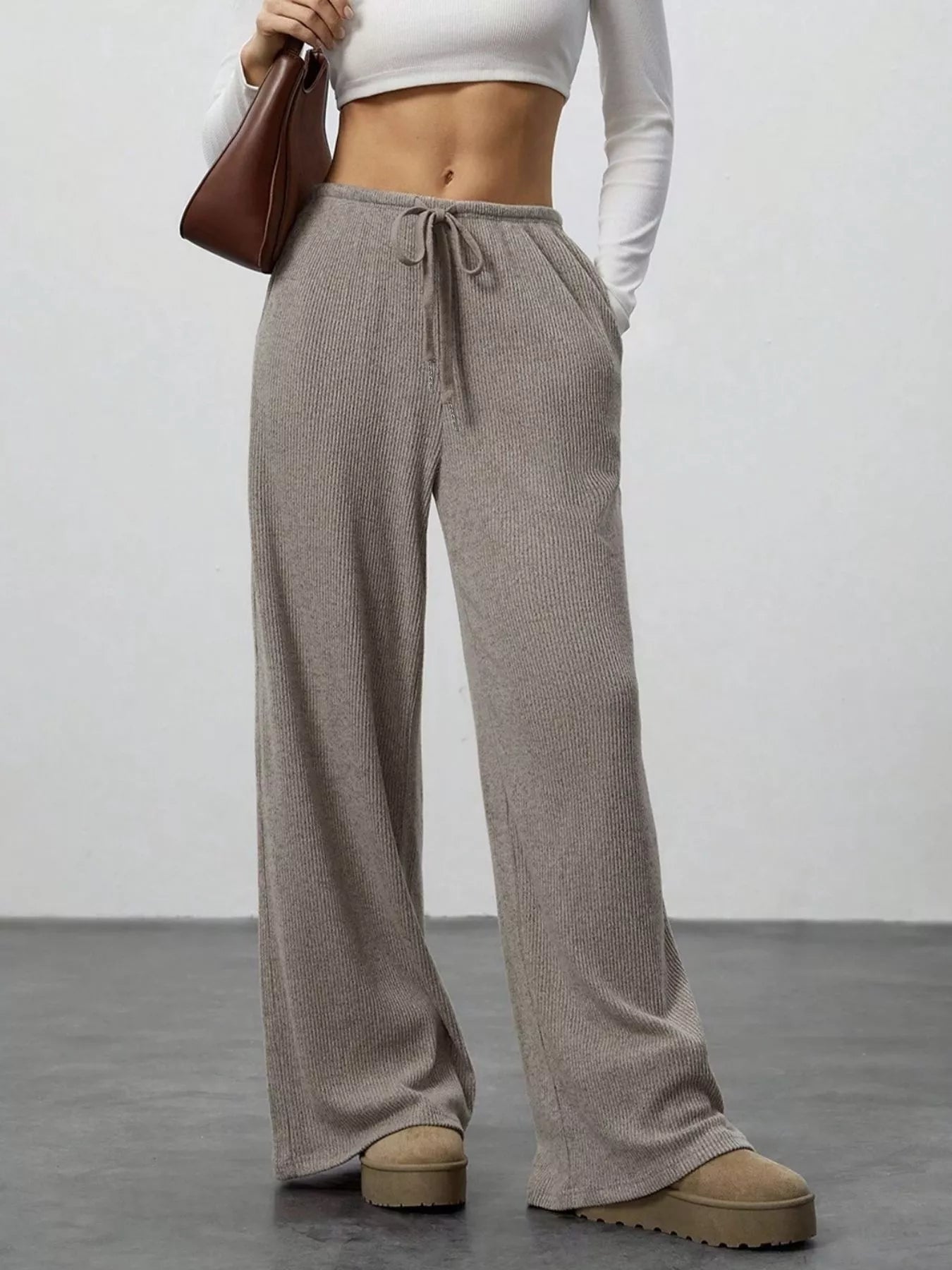 Relaxed Fit Wide Leg Pants
