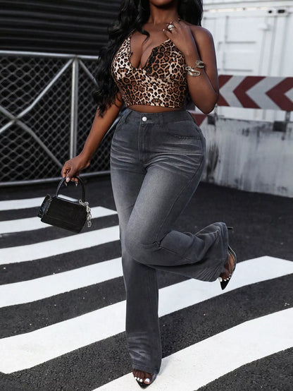 High Waist Straight Leg Jeans