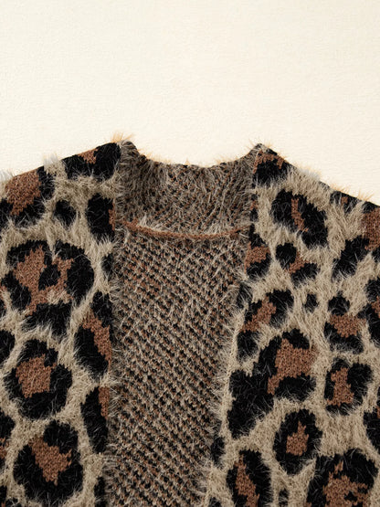 Leopard Open Casual Cardigan