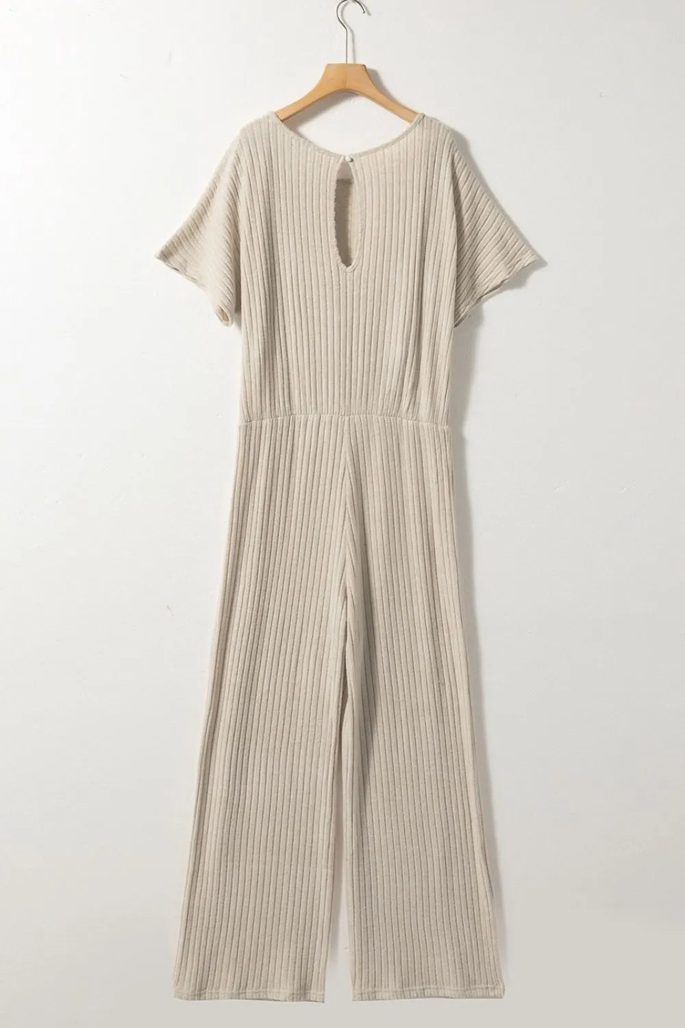 Ribbed Knit Wide Leg Jumpsuit