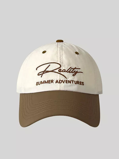 Letter Embroidered Adjustable Baseball Cap Coffee One Size