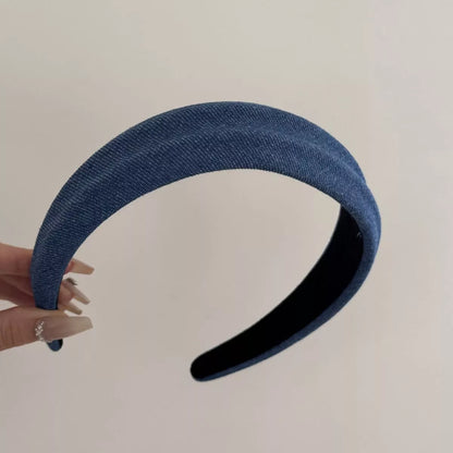Denim Padded Wide Headband Dusty Blue One Size