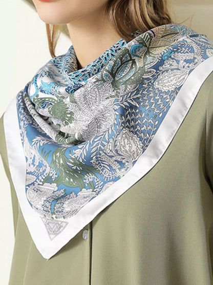 Floral Print Silk Scarf