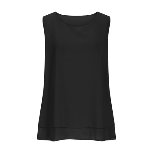 Womens Shirts Dressy Casual Tank Top for Women Lightweight Flawy Tops Casual Crewneck Sleeveless Boho Summer Blouses Casual Relaxed Clothes
