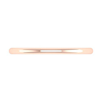 14K Rose Gold 1.5mm Plain Wedding Band (Ring Size 5.75)
