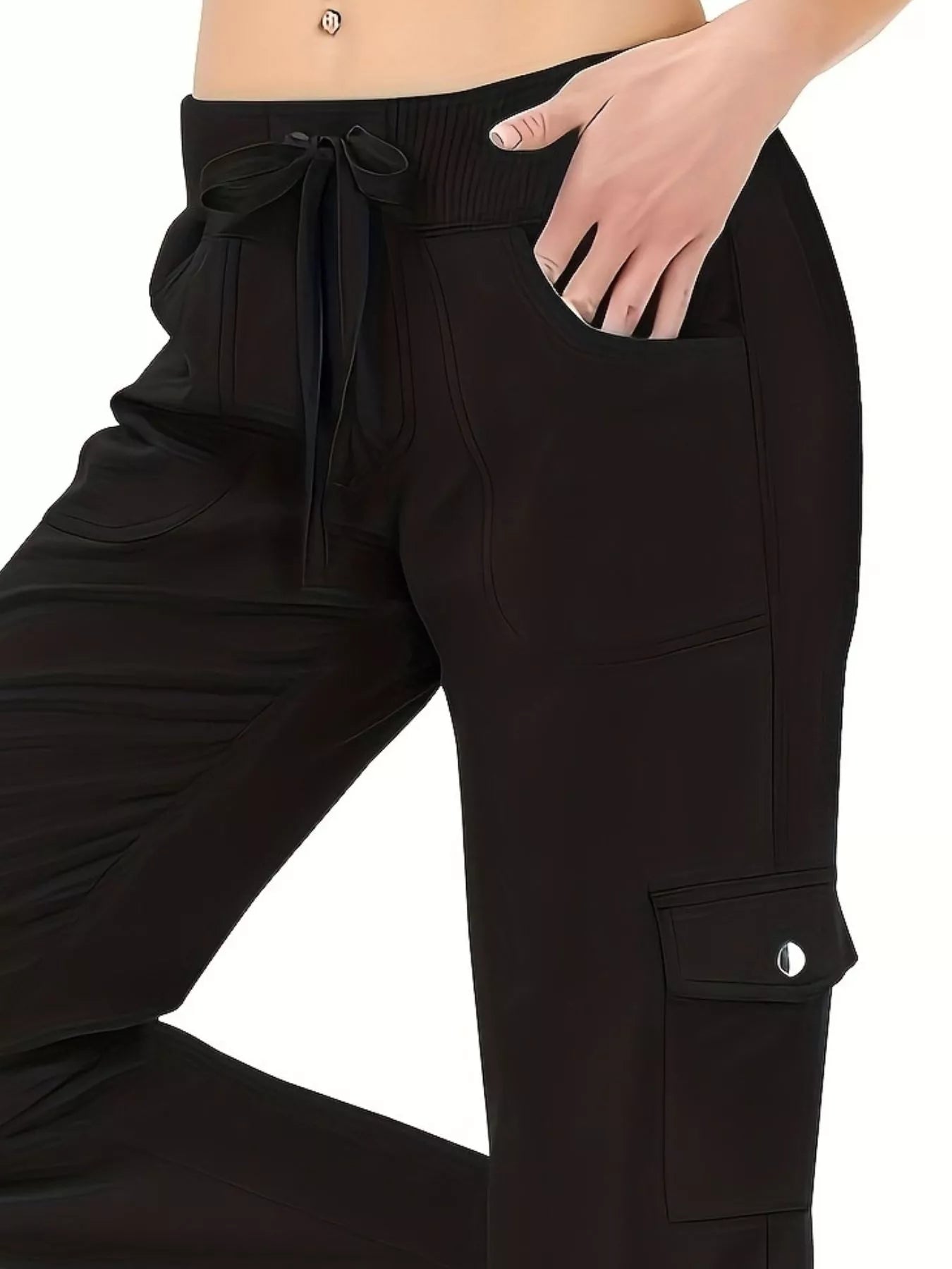 Relaxed Fit Active Pants with Drawstring Waist