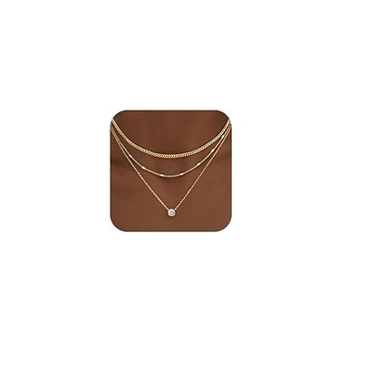 WomenGifts Layered Gold Necklaces for Women, 14K Gold Plated Dainty Cute Pendant Necklace Jewelry Set, Chunky Stackable Cuban Chain Choker Collar, Trendy Waterproof Non Tarnish Jewelry Gift for Mom