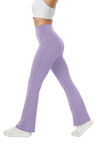 TOPYOGAS Womens Flare Yoga Pants High Waist Tummy Control Bootcut Flare Leggings Workout Wide Leg Pants with Pockets
