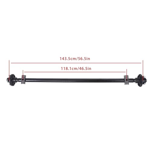 Thomletha Trailer Axle 2000 lbs Axle Beam 4 Lug Trailer Axle 56.5 inch Hub Face 46.5 inch Spring Center