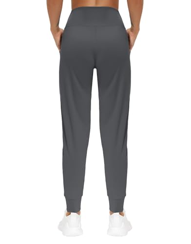 THE GYM PEOPLE Womens Joggers Pants with Pockets Athletic Leggings Tapered Lounge Pants for Workout, Yoga, Running (X-Large, Dark Grey)