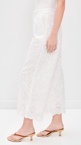 Splendid Women's x @Cellajaneblog Eyelet Pants, White, S