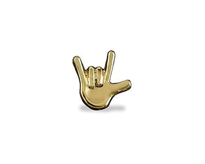 10 Pack Gold Hand I Love You Sign Language Deaf Awareness Tac Pins Perfect for Gift-Giving and Fundraisers - 10 Tac Pins