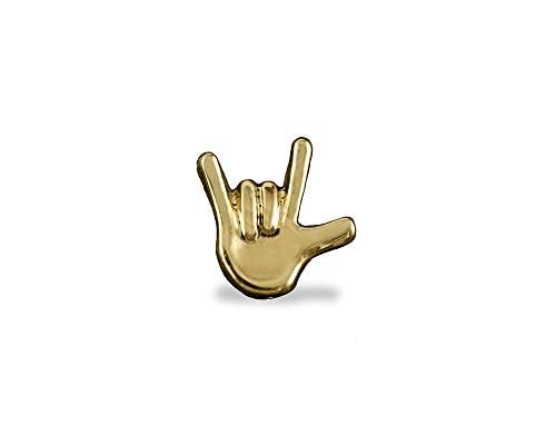 10 Pack Gold Hand I Love You Sign Language Deaf Awareness Tac Pins Perfect for Gift-Giving and Fundraisers - 10 Tac Pins
