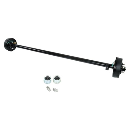 GXYWADY 3500lbs Trailer Axle Electric Brake 5 Lug 4.5 Inch Trailer Axle 89 Inch Hub Face 74 Inch Spring Center