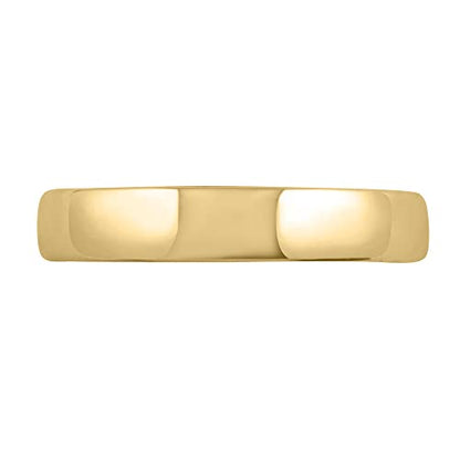 14K Yellow Gold 4mm Plain Wedding Band (Ring Size 11.25)