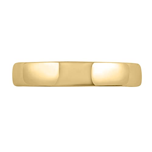 14K Yellow Gold 4mm Plain Wedding Band (Ring Size 11.25)