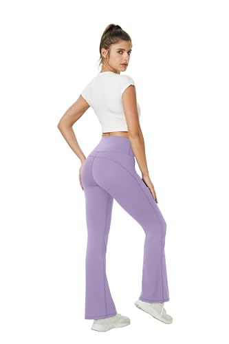 TOPYOGAS Womens Flare Yoga Pants High Waist Tummy Control Bootcut Flare Leggings Workout Wide Leg Pants with Pockets