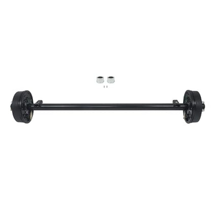 Thomletha 3500lbs Capacity Trailer Electric Brake Axle 5 Lug-4.5 inch Trailer Axle 61 inch Hub Face 46 inch Spring Center