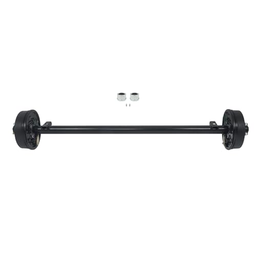 Thomletha 3500lbs Capacity Trailer Electric Brake Axle 5 Lug-4.5 inch Trailer Axle 61 inch Hub Face 46 inch Spring Center