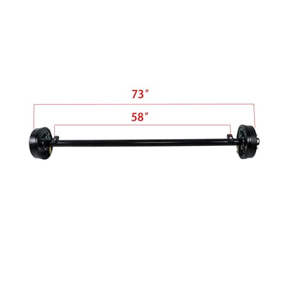 Thomletha 3500lbs Capacity Trailer Electric Brake Axle 5 Lug-4.5 inch Trailer Axle 73 inch Hub Face 58 inch Spring Center