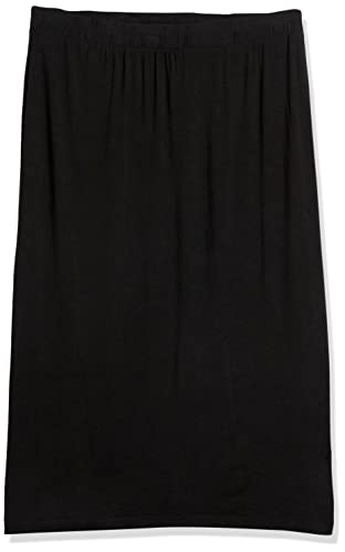 Amazon Essentials Women's Pull-On Knit Midi Skirt with Elastic Waist, Stretchy (Available in Plus Size), Black, 5X